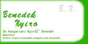 benedek nyiro business card